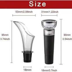 Pièce De Vin Aérateur De Vin Et 1 Pièce Bouchon De Vin Vide D'air Anti Goutte à Gote Bouchon De Vin De Silicona Reutilizable Vin Aspirateur D'air Pour Vin Rouge Champagne -Cocina Electrodomésticos Ventas 81286071 2