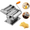 Hengda Máquina Para Hacer Pasta Manual Máquina De Pastas Acero Inoxidable Con Manivela Y Rodillos, Máquina Multifuncional Con 7 Cortes Ajustes Para Pasta