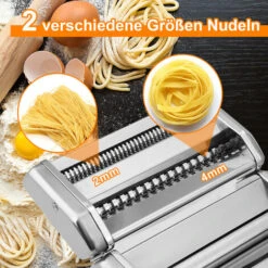 Hengda Máquina Para Hacer Pasta Manual Máquina De Pastas Acero Inoxidable Con Manivela Y Rodillos, Máquina Multifuncional Con 7 Cortes Ajustes Para Pasta -Cocina Electrodomésticos Ventas 81305525 3
