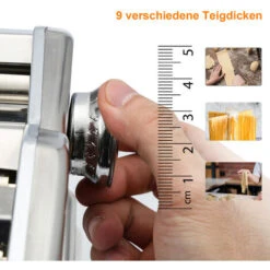 Hengda Máquina Manual De Pasta Acero Inoxidable, Herramienta Versátil Con Grosor Ajustable, Laminador Y Manivela - Fideos Frescos Caseros, Espagueti, Lasaña -Cocina Electrodomésticos Ventas 81305550 5