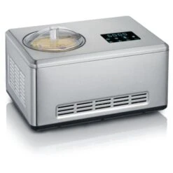 Heladera 2-en-1 Con Función Yogur Severin EZ 7406 - 2 Recipientes 180 W 2 L. Acero Inoxidable Cepillado