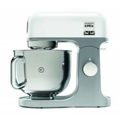 Kenwood Robot De Cocina Multifunción KMix KMX750WH. Bol Metálico Con Asa De 5 L. Varillas Batidoras, Mezclado K, Gancho Amasar