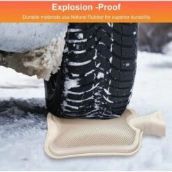 Botella De Agua Caliente De 1,8 L Con Funda De Felpa Suave, Botella De Agua Caliente De Goma Natural A Prueba De Fugas, Proporciona Calor Y Comodidad, Ideal Para Inviernos, Color Blanco -Cocina Electrodomésticos Ventas 87716214 5