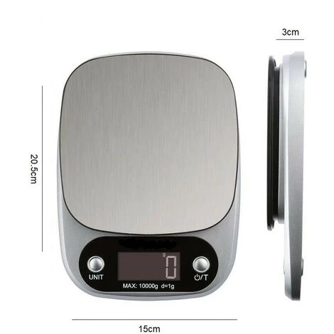 Báscula Cocina Digital 10Kg Pantalla LCD Profesional Electrónica Para Alimentos 5 Báscula Cocina Digital 10Kg Pantalla LCD Profesional Electrónica Para Alimentos - Imagen 3