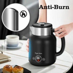 Hervidor De Agua Retro De Toque Frío, Doble Pared De Acero Inoxidable, 2200W, 1.7L, Ajuste De Temperatura, Pantalla LED Con Temperatura En Tiempo Real, Mantener Caliente 1 Hora - Taylor Swoden Asher -Cocina Electrodomésticos Ventas 89923190 3