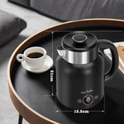 Hervidor De Agua Retro De Toque Frío, Doble Pared De Acero Inoxidable, 2200W, 1.7L, Ajuste De Temperatura, Pantalla LED Con Temperatura En Tiempo Real, Mantener Caliente 1 Hora - Taylor Swoden Asher -Cocina Electrodomésticos Ventas 89923190 5