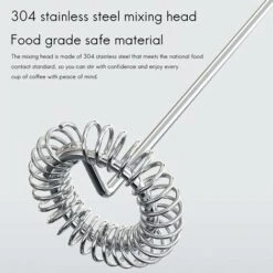 MODOU Espumador De Leche Eléctrico, Espumador De Leche Eléctrico Mini Batidor De Huevos, Mezclador De Bebidas Con Batidor De Acero Inoxidable Y Soporte Para Capuchino, Latte, Lat, Chocolate Caliente, -Cocina Electrodomésticos Ventas 90004561 5