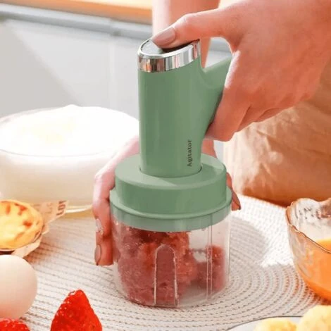 Mini Batidora Recargable Con Batidor De Huevos Y Triturador 5 Velocidades Color: Verde 5 Mini Batidora Recargable Con Batidor De Huevos Y Triturador 5 Velocidades Color: Verde - Imagen 3