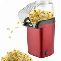Máquina De Palomitas De Maíz De 1200 W, Máquina De Palomitas De Maíz, Máquina De Palomitas De Maíz De Aire Caliente Saludable Sin Aceite Ni Grasa (rojo)