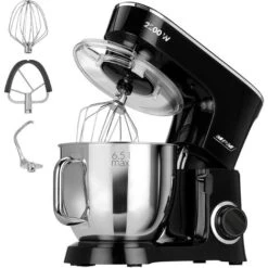 MPM MRK-19 Batidora Amasadora Repostería Profesional, Robot Cocina Orbital, 6,5L, 6 Velocidades Acero Inox 2200W Acero Inoxidable / Negro