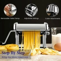 Máquina Manual De Pasta Fresca, 7 Escalas, Acero Inoxidable 403 Para Tagliolini Fettucine Lasagna Ravioli Spaghetti (7 Escalas) -Cocina Electrodomésticos Ventas 92348559 3