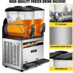 VEVOR Máquina Para Hacer Granizado Comercial 2x15L 1kW Máquina De Granizado De Hielo Comercial -3 A -2 Centígrados Máquina Para Granizada Helado Control De Tanque Separado Pantalla De Luz Bajo Ruido -Cocina Electrodomésticos Ventas 96445774 4