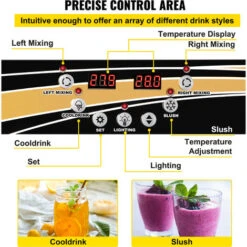 VEVOR Máquina Para Hacer Granizado Comercial 2x15L 1kW Máquina De Granizado De Hielo Comercial -3 A -2 Centígrados Máquina Para Granizada Helado Control De Tanque Separado Pantalla De Luz Bajo Ruido -Cocina Electrodomésticos Ventas 96445774 5