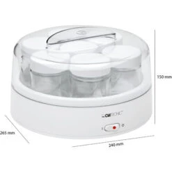 Clatronic JM 3344 Yogurtera, Preparación De 1,1L, 7 Tarros Con Tapón(160 Ml), Tapa Transparente, Indicador 15W Blanco -Cocina Electrodomésticos Ventas 9685426 4