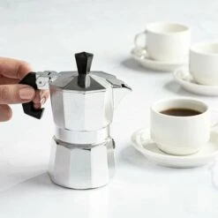 Estufa De Aluminio, Olla Percoladora Para Espresso, Moka, Café Cubano, Capuchino, Café Con Leche Y Más, Perfecto Para Acampar, Fuerte, De Larga Duración, Plateado, 1 Taza -Cocina Electrodomésticos Ventas 97080791 4