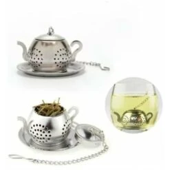 Tetera Con Infusor De Té De 2 Piezas - Infusor De Acero Inoxidable (plata)