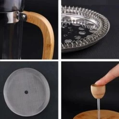 Cafetera De Prensa Francesa, 350 Ml 12 Oz 1-2 Tazas Prensa Francesa, Pequeña Prensa De Té De Vidrio De Borosilicato Con Mango De Bambú -Cocina Electrodomésticos Ventas 97084791 3