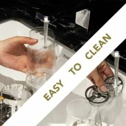 Cafetera De Prensa Francesa, 350 Ml 12 Oz 1-2 Tazas Prensa Francesa, Pequeña Prensa De Té De Vidrio De Borosilicato Con Mango De Bambú -Cocina Electrodomésticos Ventas 97084791 4