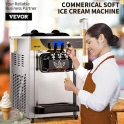 VEVOR Máquina De Helados Comercial 2200 W Máquina De Helado Suave Plata 22-30L Por Hora Máquina Para Hacer Helados Suaves 74,5 X 54 X 86 Cm En Cafeterías, Buffets, Tiendas De Bebidas, Restaurantes -Cocina Electrodomésticos Ventas 97372438 3