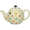 London Pottery Globe Tetera Con Colador, Diseño De Lunares, Cerámica, Marfil/Multi Spot, 2 Cup (500 Ml)