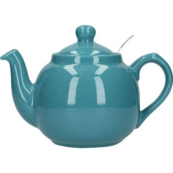 London Pottery Farmhouse - Tetera Pequeña De Cerámica Con Infusor, Color Aqua, 2 Tazas (600 Ml)