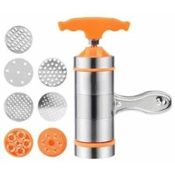 Máquina Para Hacer Pasta Manual, Prensa Para Pasta Manual, Máquina Para Hacer Fideos Manual, Máquina Para Hacer Pasta De Acero Inoxidable, Viene Con 7 Moldes Para Espagueti Manual -