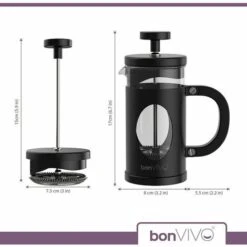 Cafetera De Diseño Y Cafetera De Prensa Francesa, Cafetera De Vidrio Con Estructura De Acero Inoxidable Y Filtro De Acero Inoxidable De 350 Ml -Cocina Electrodomésticos Ventas 97619589 5