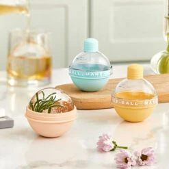 Máquina Para Hacer Bolas De Hielo De 2,4 Pulgadas, Molde Grande De Bolas De Hielo De Silicona Con Forma De Bombilla Bonita Con Embudo Para Cócteles De Whisky (azul, 1 Pieza Con Embudo) -Cocina Electrodomésticos Ventas 99839950 3