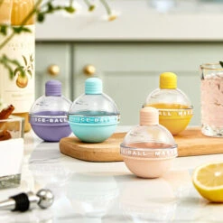 Máquina Para Hacer Bolas De Hielo De 2,4 Pulgadas, Molde Grande De Bolas De Hielo De Silicona Con Forma De Bombilla Bonita Con Embudo Para Cócteles De Whisky (azul, 1 Pieza Con Embudo) -Cocina Electrodomésticos Ventas 99839950 5